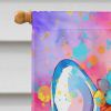 French Bulldog Hippie Dawg House Flag Large Porch Sleeve Pole Decorative Outside Yard Banner Artwork Wall Hanging, Polyester, House Size, Multicolor