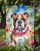 English Bulldog Luau Garden Flag Mailbox Flag Decorative Yard Flag Banner Outside Patio Artwork Yard Flower Beds, Garden Size, Multicolor
