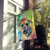 Bullmastiff Hippie Dawg House Flag Large Porch Sleeve Pole Decorative Outside Yard Banner Artwork Wall Hanging, Polyester, House Size, Multicolor