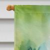 Maine White Pine Cone and Tassels in Watercolor House Flag Large Porch Sleeve Pole Decorative Outside Yard Banner Artwork Wall Hanging, Polyester