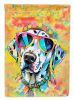 Dalmatian Hippie Dawg House Flag Large Porch Sleeve Pole Decorative Outside Yard Banner Artwork Wall Hanging, Polyester, House Size, Multicolor