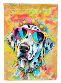 Dalmatian Hippie Dawg House Flag Large Porch Sleeve Pole Decorative Outside Yard Banner Artwork Wall Hanging, Polyester, House Size, Multicolor (Default: Default)