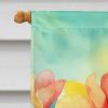 Freesias in Watercolor House Flag Large Porch Sleeve Pole Decorative Outside Yard Banner Artwork Wall Hanging, Polyester, House Size, Multicolor
