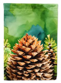 Maine White Pine Cone and Tassels in Watercolor Garden Flag Mailbox Flag Decorative Yard Flag Banner Outside Patio Artwork Yard Flower Beds (Default: Default)