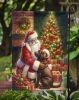 Labrador Retriever and Santa Claus Garden Flag Mailbox Flag Decorative Yard Flag Banner Outside Patio Artwork Yard Flower Beds, Garden Size