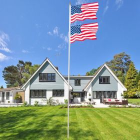 Solemn Outdoor Decoration Sectional Halyard Pole US America Flag Flagpole Kit (size: 20 Ft.)