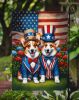 All American Corgi Garden Flag Mailbox Flag Decorative Yard Flag Banner Outside Patio Artwork Yard Flower Beds, Garden Size, Multicolor