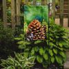 Maine White Pine Cone and Tassels in Watercolor Garden Flag Mailbox Flag Decorative Yard Flag Banner Outside Patio Artwork Yard Flower Beds