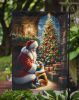 Corgi and Santa Claus Garden Flag Mailbox Flag Decorative Yard Flag Banner Outside Patio Artwork Yard Flower Beds, Garden Size, Multicolor
