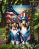 All American Sheltie Garden Flag Mailbox Flag Decorative Yard Flag Banner Outside Patio Artwork Yard Flower Beds, Garden Size, Multicolor