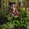 Dachshund and Santa Claus Garden Flag Mailbox Flag Decorative Yard Flag Banner Outside Patio Artwork Yard Flower Beds, Garden Size, Multicolor