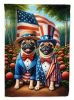 All American Pug Garden Flag Mailbox Flag Decorative Yard Flag Banner Outside Patio Artwork Yard Flower Beds, Garden Size, Multicolor