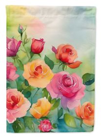 Roses in Watercolor Garden Flag Mailbox Flag Decorative Yard Flag Banner Outside Patio Artwork Yard Flower Beds, Garden Size, Multicolor (Default: Default)
