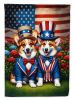 All American Corgi Garden Flag Mailbox Flag Decorative Yard Flag Banner Outside Patio Artwork Yard Flower Beds, Garden Size, Multicolor