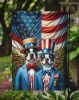 All American Boston Terrier Garden Flag Mailbox Flag Decorative Yard Flag Banner Outside Patio Artwork Yard Flower Beds, Garden Size, Multicolor