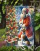 Fox Terrier and Santa Claus Garden Flag Mailbox Flag Decorative Yard Flag Banner Outside Patio Artwork Yard Flower Beds, Garden Size, Multicolor