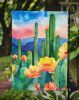 Arizona Saguaro Cactus Blossom in Watercolor Garden Flag Mailbox Flag Decorative Yard Flag Banner Outside Patio Artwork Yard Flower Beds, Garden Size