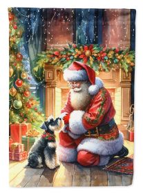 Schnauzer and Santa Claus Garden Flag Mailbox Flag Decorative Yard Flag Banner Outside Patio Artwork Yard Flower Beds, Garden Size, Multicolor (Default: Default)