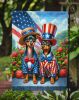 All American Miniature Pinscher Garden Flag Mailbox Flag Decorative Yard Flag Banner Outside Patio Artwork Yard Flower Beds, Garden Size, Multicolor