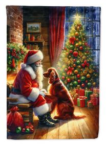 Irish Setter and Santa Claus Garden Flag Mailbox Flag Decorative Yard Flag Banner Outside Patio Artwork Yard Flower Beds, Garden Size, Multicolor (Default: Default)
