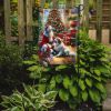 Great Pyrenees and Santa Claus Garden Flag Mailbox Flag Decorative Yard Flag Banner Outside Patio Artwork Yard Flower Beds, Garden Size, Multicolor