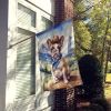 French Bulldog Cowboy Welcome House Flag Large Porch Sleeve Pole Decorative Outside Yard Banner Artwork Wall Hanging, Polyester, House Size