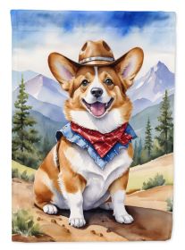 Corgi Cowboy Welcome House Flag Large Porch Sleeve Pole Decorative Outside Yard Banner Artwork Wall Hanging, Polyester, House Size, Multicolor (Default: Default)