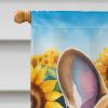 French Bulldog in Sunflowers House Flag Large Porch Sleeve Pole Decorative Outside Yard Banner Artwork Wall Hanging, Polyester, House Size, Multicolor