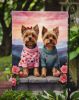 Yorkshire Terrier Two Hearts Garden Flag Mailbox Flag Decorative Yard Flag Banner Outside Patio Artwork Yard Flower Beds, Garden Size, Multicolor