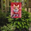 Corgi My Valentine Garden Flag Mailbox Flag Decorative Yard Flag Banner Outside Patio Artwork Yard Flower Beds, Garden Size, Multicolor