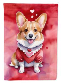 Corgi My Valentine Garden Flag Mailbox Flag Decorative Yard Flag Banner Outside Patio Artwork Yard Flower Beds, Garden Size, Multicolor (Default: Default)