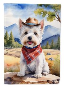 Westie Cowboy Welcome Garden Flag Mailbox Flag Decorative Yard Flag Banner Outside Patio Artwork Yard Flower Beds, Garden Size, Multicolor (Default: Default)