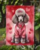 Chocolate Poodle My Valentine Garden Flag Mailbox Flag Decorative Yard Flag Banner Outside Patio Artwork Yard Flower Beds, Garden Size, Multicolor
