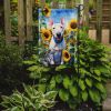 English Bull Terrier in Sunflowers Garden Flag Mailbox Flag Decorative Yard Flag Banner Outside Patio Artwork Yard Flower Beds, Garden Size