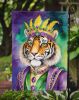 Tiger the King of Mardi Gras Garden Flag Mailbox Flag Decorative Yard Flag Banner Outside Patio Artwork Yard Flower Beds, Garden Size, Multicolor