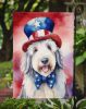 Old English Sheepdog Patriotic American Garden Flag Mailbox Flag Decorative Yard Flag Banner Outside Patio Artwork Yard Flower Beds, Garden Size