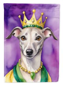 Whippet King of Mardi Gras Garden Flag Mailbox Flag Decorative Yard Flag Banner Outside Patio Artwork Yard Flower Beds, Garden Size, Multicolor (Default: Default)