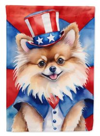 Pomeranian Patriotic American Garden Flag Mailbox Flag Decorative Yard Flag Banner Outside Patio Artwork Yard Flower Beds, Garden Size, Multicolor (Default: Default)