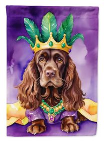 Cocker Spaniel King of Mardi Gras Garden Flag Mailbox Flag Decorative Yard Flag Banner Outside Patio Artwork Yard Flower Beds, Garden Size, Multicolor (Default: Default)