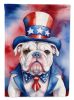 English Bulldog Patriotic American Garden Flag Mailbox Flag Decorative Yard Flag Banner Outside Patio Artwork Yard Flower Beds, Garden Size