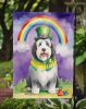 Old English Sheepdog St Patrick's Day Garden Flag Mailbox Flag Decorative Yard Flag Banner Outside Patio Artwork Yard Flower Beds, Garden Size