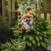 Pomeranian in Sunflowers Garden Flag Mailbox Flag Decorative Yard Flag Banner Outside Patio Artwork Yard Flower Beds, Garden Size, Multicolor