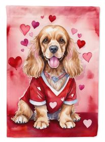 Cocker Spaniel My Valentine Garden Flag Mailbox Flag Decorative Yard Flag Banner Outside Patio Artwork Yard Flower Beds, Garden Size, Multicolor (Default: Default)