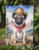 Pug Cowboy Welcome Garden Flag Mailbox Flag Decorative Yard Flag Banner Outside Patio Artwork Yard Flower Beds, Garden Size, Multicolor