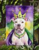 Pit Bull Terrier King of Mardi Gras Garden Flag Mailbox Flag Decorative Yard Flag Banner Outside Patio Artwork Yard Flower Beds, Garden Size