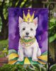 Westie King of Mardi Gras Garden Flag Mailbox Flag Decorative Yard Flag Banner Outside Patio Artwork Yard Flower Beds, Garden Size, Multicolor