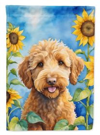Labradoodle in Sunflowers Garden Flag Mailbox Flag Decorative Yard Flag Banner Outside Patio Artwork Yard Flower Beds, Garden Size, Multicolor (Default: Default)