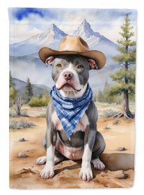 Pit Bull Terrier Cowboy Welcome Garden Flag Mailbox Flag Decorative Yard Flag Banner Outside Patio Artwork Yard Flower Beds, Garden Size, Multicolor (Default: Default)