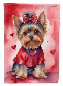 Yorkshire Terrier My Valentine Garden Flag Mailbox Flag Decorative Yard Flag Banner Outside Patio Artwork Yard Flower Beds, Garden Size, Multicolor (Default: Default)