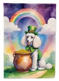 White Poodle St Patrick's Day Garden Flag Mailbox Flag Decorative Yard Flag Banner Outside Patio Artwork Yard Flower Beds, Garden Size, Multicolor (Default: Default)